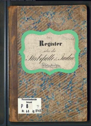 Zivilstandsregister der Juden Kreisgerichtskommission Ibbenbüren, nur für Ibbenbüren (T 1848 Doppelt) (Gemeinde: Ibbenbüren, Kreis Tecklenburg)