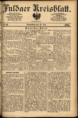 Ausgabe vom Donnerstag, den 23. Juli 1896.