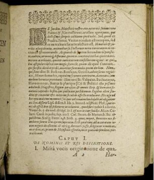 Caput I. De Nominis Et Rei Definitione