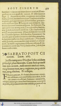 Sabbato Post Cinerum