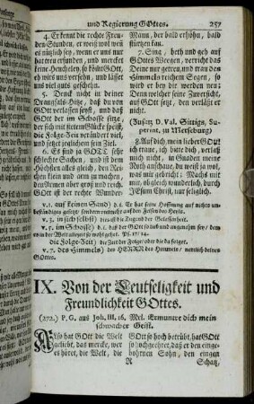 IX. Von der Leutseligkeit und Freundlichkeit Gottes