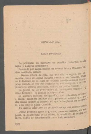 Capítulo XIII - Lance pendiente