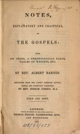 Notes, explanatory and practical by Alb. Barnes, II