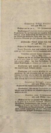 Donnerstags den 24ten März 1803. in Collegio Electorali
