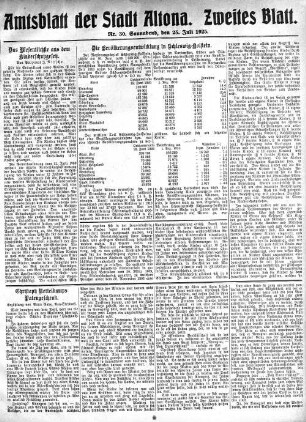 Nummer 30. Zweites Blatt. : Sonnabend, den 25. Juli 1925