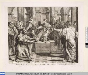BAR-IESV SIVE ELYMAS PAPHI AD SAVLI VERBVM EXCAECATVR [Blendung des Zauberers Elymas]