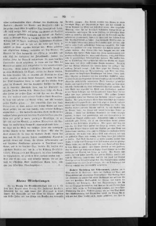 Kleine Mittheilungen.