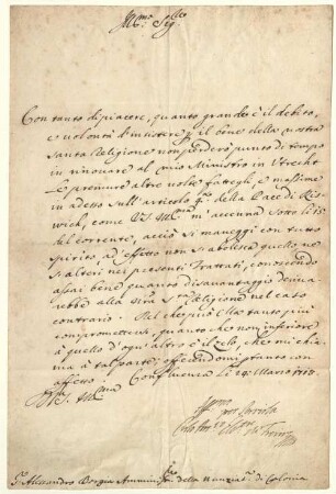 Eigenhändiger Brief mit Unterschrift
