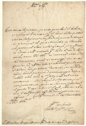 Eigenhändiger Brief mit Unterschrift