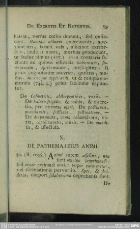X. De Pathematibus Animi