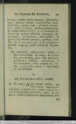 X. De Pathematibus Animi