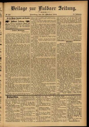 Zweite Ausgabe vom Sonntag, den 28. Oktober 1894.