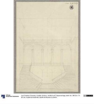 Köstritz. Schloss. Vestibül mit Treppenanlage