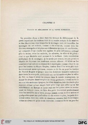 Chapitre II: Travaux de déblaiement de la partie supérieure