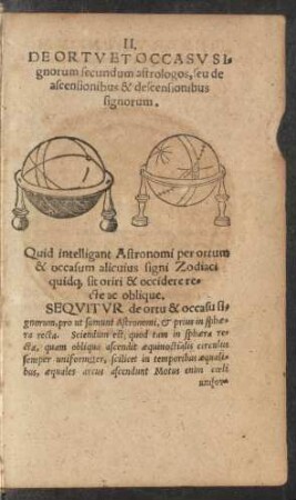 De Ortu Et Occasus Signorum secundum astrologos, seu de ascensionibus & descensionibus signorum.