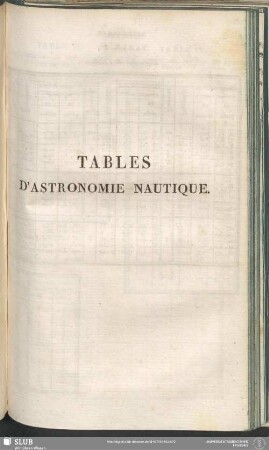 Tables D'Astronomie Nautique