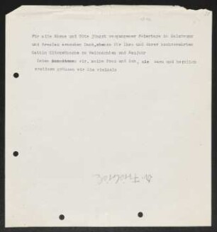 Brief von Gerhart Hauptmann an Bad Salzbrunn / Bürgermeister, Preußisches Staatsbad / Staatliche Kurverwaltung 