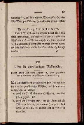 VII. Ueber die americanischen Mahlmühlen