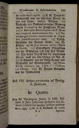 Sect. VII. Scripta pertinentia ad Theolog.