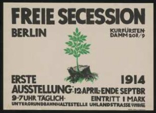 Freie Secession Berlin Kurfürstendamm 208/9. Erste Ausstellung