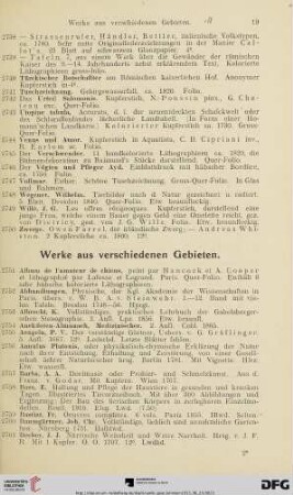Werke aus verschiedenen Gebieten (Nr. 2751-2868)