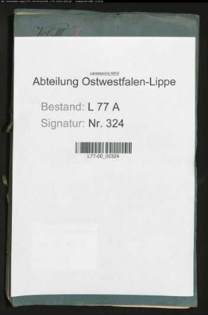 Anstellung der Unterbedienten beim Amt Schötmar (Bauerrichter, Amtsbote, Untervogt, Grenzschütz, Polizeidiener, Amtsdiener, Amtspedell, Gefangenenwärter, Amtsexekutor, Bd. 3