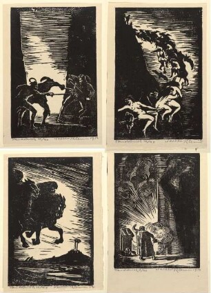 Folge von 10 Holzschnitten zu Goethes "Faust I"