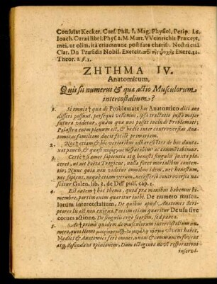 Thema IV. Anatomicum.