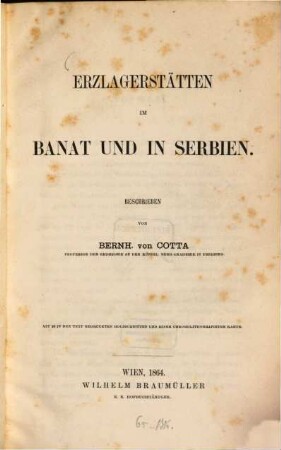 Erzlagerstätten im Banat und in Serbien