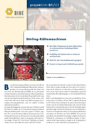 Stirling-Kältemaschinen.