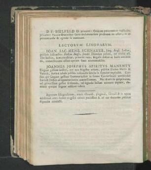 Lectorvm Lingvarvm.