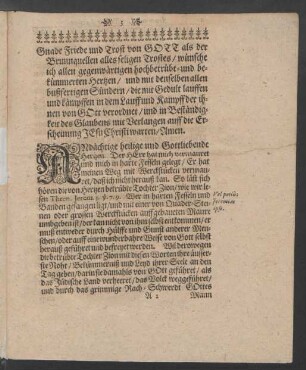 Gnade Friede und Trost von Gott als der Brunnquellen alles seligen Trostes/ [...]