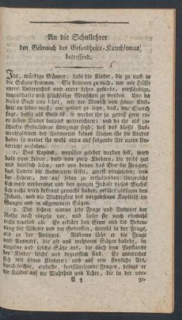 An die Schullehrer [...]