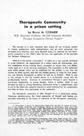 419-441, Therapeutic Community in a prison setting
