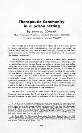 419-441, Therapeutic Community in a prison setting