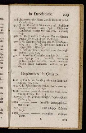 Ungebundene in Quarto. - Ungebunden in Octavo.