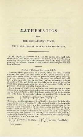 Mathematics from the educational times.
