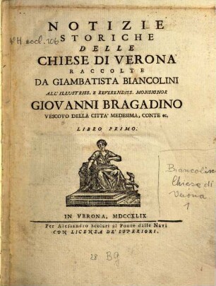 Notizie Storiche Delle Chiese Di Verona, Libro Primo