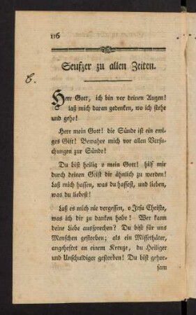 116-117, Seufzer zu allen Zeiten