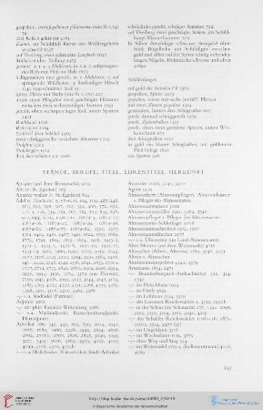 Stände, Berufe, Titel, Ehrentitel, Herkunft