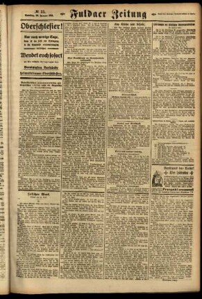 Zweite Ausgabe vom Samstag, den 29. Januar 1921.