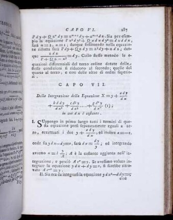 Capo VII. Della Integrazione delle Equazione .... .