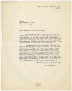 Brief an Jan Brandts Buys : 05.12.1929