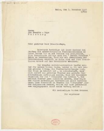 Brief an Jan Brandts Buys : 05.12.1929