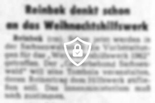 Reinbek denkt schon an das Weihnachtshilfswerk