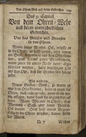 9. Von dem Ohren-Wehe ...