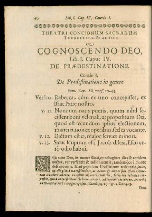 Caput IV. De Praedestinatione.