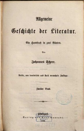 Allgemeine Geschichte der Literatur : ein Handbuch in zwei Bänden, 2