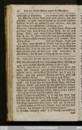 II. Von der Gnade Gottes gegen die Menschen.