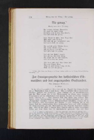 Nie genug. Georg von der Vring.